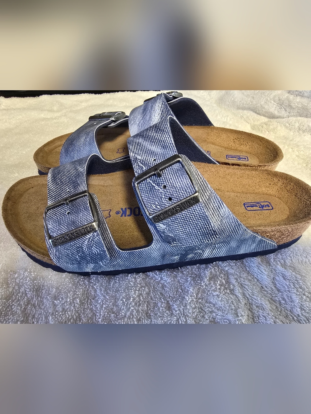 Birkenstock Arizona Double Buckle Sandals in Denim Blue SIZE 39 - Picture 2 of 7